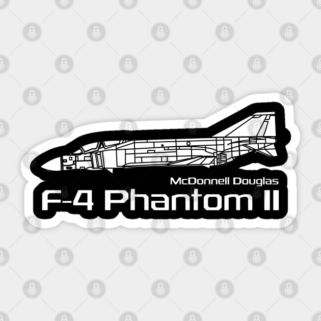 McDonnell Douglas F-4 Phantom II Sticker by BearCaveDesigns